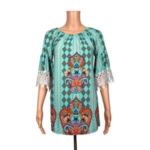 Win Win 3/4 Sleeve Tunic Top Women's Size S/M